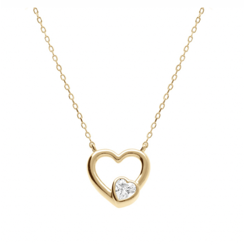 Collier coeur plaqué
